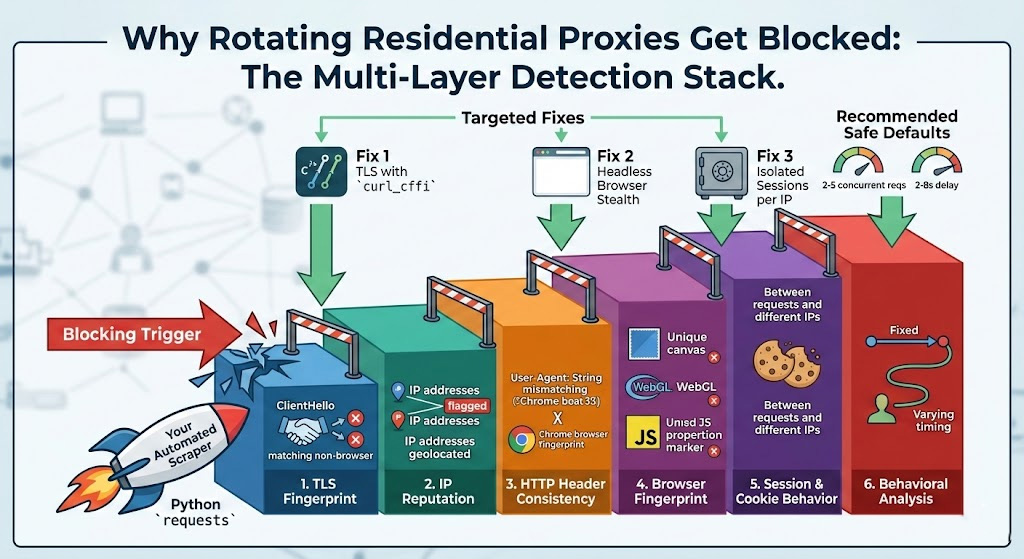 Why Do Rotating Residential Proxies Get Blocked After 2-3 Requests