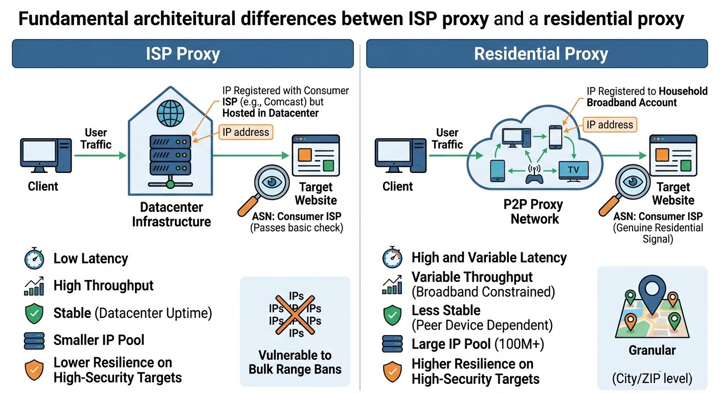 ISP Proxy vs Residential Proxy: What's Actually the Difference?